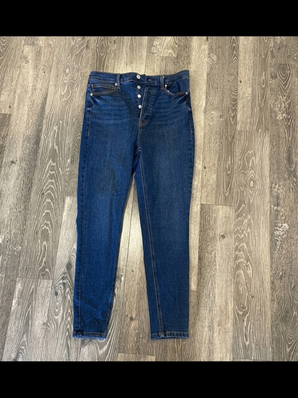 Dynamite Dark Blue Skinny Button-Fly Jeans